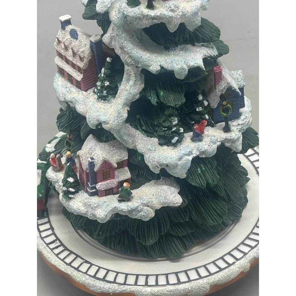 Christmas tree musical light up figurine train house star green yellow 9.5" READ - Picture 5 of 10